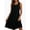 b-Black, variant on Women’s Cotton Nightgown, White & Blue Floral Print Sleeveless Ruffled Hem Loose Muumuu Sleep Dress,L