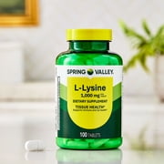 Spring Valley L-Lysine Amino Acid Supplements, 1000 mg, 100 Count