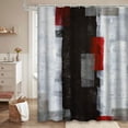 thumbnail image 2 of LALILO Red Grey Black Fabric Shower Curtain for Bathroom ,Waterproof Shower Curtains with Hooks 72"X72", 2 of 6