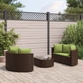 thumbnail image 1 of vidaXL 5 Piece Garden Sofa Set with Cushions Brown Poly Rattan, 1 of 5
