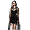 thumbnail image 3 of Yuncity Halloween Womens Cape Hooded Fall Winter Poncho Sleeveless Cloak Flowy Fashion Cozy Lightweight Formal Holiday Party Cosplay Black, 3 of 9