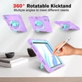 thumbnail image 4 of Dteck Case for iPad Air 11 inch 2025/2024,Heavy Duty Silicone Case 3-Layer Protection Shockproof Kickstand Cover with Pencil Holder/Hand Strap/Shoulder Strap for iPad Air 11-in. M3/M2,Purple+Green, 4 of 9