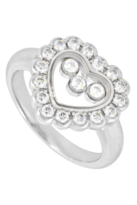 Pre-Owned Chopard Happy Diamond Ring Size 10 82/4758 K18WG (Good)