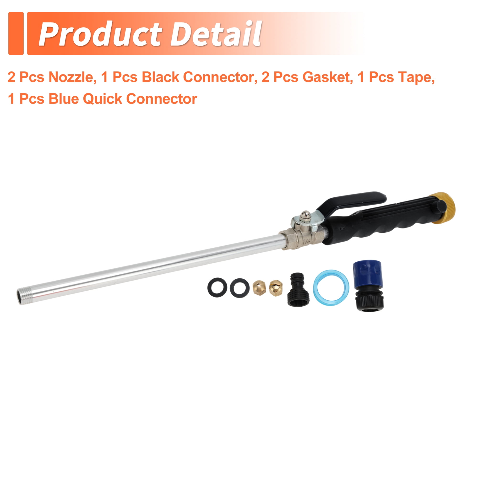 Unique Bargains Heavy Duty Water Hose Nozzle High Pressure Car Garden Hose Nozzle Adjustable Hand Sprayer for Gardening Vehicle Outdoor Washer Pet Showering Aluminum Alloy Copper TPR Black 1 Pcs