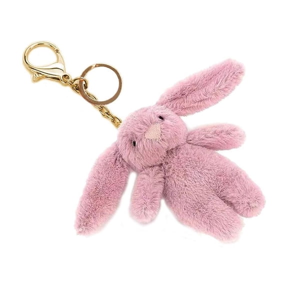 LICEWO Cartoon Pink Rabbit with Heart Pendant Plush Dolls Keychain Pendant Fashion