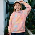 thumbnail image 2 of Uorisanigo Girls Oversized Sweatshirts Half Zip Pullover Sweatshirt Casual Gradient Dolphin Long Sleeve Pullover Top Fall Winter Clothes Quarter Zip Hoodies No Hood Athletic Tops, 2 of 7