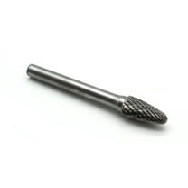 TEMO SF-3 Double Cut Carbide Rotary Burr File, 3/8 Inch (9.5 mm) Head Round Tree, 1/4 Inch (6.35 mm) Diameter 2 Inch (50.8 mm) Long Shank