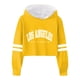 thumbnail image 1 of Gibobby Sudadera para Niñas Niños Casual Suelto Activo Mangas completas Sudaderas con capucha Sudaderas con capucha corto Estampado de Tops cortos para a(Amarillo, 10-12 Años), 1 of 4
