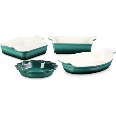 Stoneware 4 PC Heritage Bakeware Set, Sea Salt
