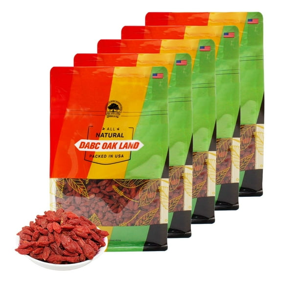 DOL Dried Goji 100% fruit Meat,Goji/Lycium Barbarum/Medlar,曬乾,紅枸杞 5LB/5 Bags