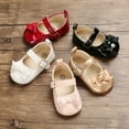 thumbnail image 5 of Kids Princess Shoes Girls Solid Color Bowknot Footwear Walking Shoes, 5 of 10