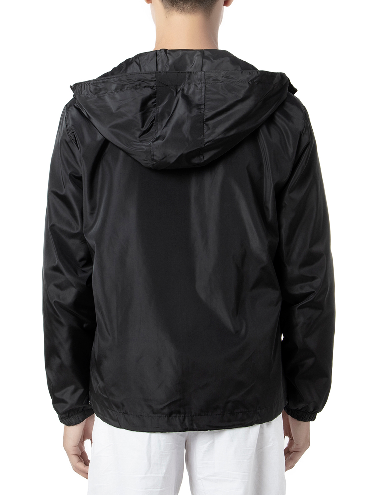 Youloveit Men's Winter Lightweight Jacket Windbreaker Waterproof Hooded Jackets Outdoor Sport Rain Jacket, Zip Up & Water-Resistant Size 4XL-7XL - image 4 of 8