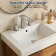 thumbnail image 6 of TVOFEK 8 inch Waterfall Bathroom Faucet 3 Hole, Brushed Nickel Widespread Bathroom Water Faucets with Metal Pop-up Drain and Supply Lines for Vanity Farmhouse, 6 of 14