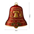 thumbnail image 5 of Shoreew United States 250th Anniversary Bell Ornament Patriotic Commemorative Doorbell Xmas Tree Hanging Decoration for Home Garden Decor, 5 of 7
