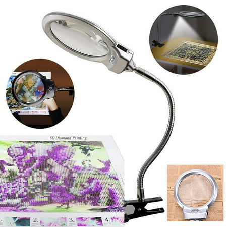 Magnifying Lamp - 2 in 1 Clamp Table Desk Lamp Energy Saving LED Ultra Bright Daylight Light, Great for Reading, Hobbies, Crafts, Workbench-