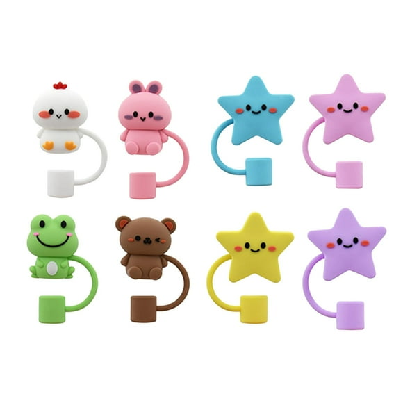 4Pcs Or 8PC 0.4in Diameter Cute Silicone Straw Covers Cap For Cup Proof Drinking Straw Reusable Straw Tips Lids Still Products Glasses 32 Porcelain Coffee Cup Coffee Mugs with Writing Large Mugs 15oz