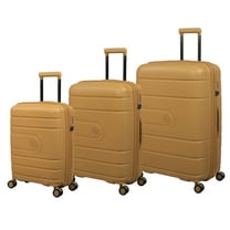 it luggage Eco-Tough 3 Piece Hardside 8 Wheel Expandable Spinner Luggage Set, Honey Gold
