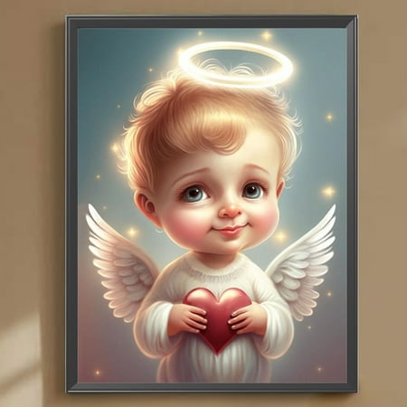 5D Diamond Painting Kit Angel Little Girl Round Square Drills Home Art  Picture
