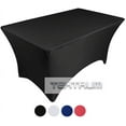 thumbnail image 2 of TEKTRUM 4 FT LONG RECTANGULAR STRETCH TABLECLOTH DJ JACKET COVER FOR TRADE SHOW - PREMIUM FABRIC  - BLACK COLOR, 2 of 4