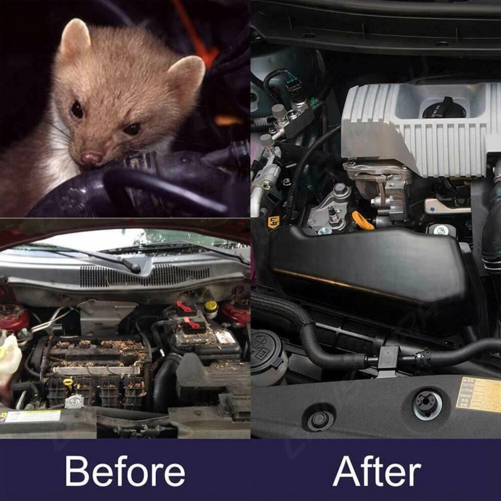 CSYANXING Car Engine Ultrasonic Repeller, DC12V 5mA Standby, For Mice Rats Mole Squirrel Pest Prevention