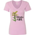 thumbnail image 3 of Inktastic Nebraska Girl Goldenrod Flower Women's V-Neck T-Shirt, 3 of 5