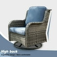 thumbnail image 5 of XIZZI Outdoor Patio Wicker Swivel Rocker Set,3-Piece Rocking Chair Bistro Set with Denim Blue Cushions and Coffee Table,Grey Wicker, 5 of 10