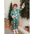 thumbnail image 6 of RUINIXCW Girl Christmas Pajama Set Printed Fuzzy Trim Long Sleeve Button Tops Pants, 6 of 9