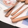 thumbnail image 5 of Scheam 5 Pcs Matte Satin Finish Flatware,Stainless Steel Tableware Set,Mirror Polished Cutlery Set,Knives Forks and Spoons Set for Home Kitchen Restaurant, Dishwasher Safe (Rose Gold), 5 of 7