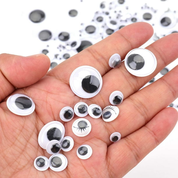 HTAIGUO 2260 Pcs Wiggle Eyes, Round Plastic Self-Adhesive Black Googly Eyes,  Sticker Eyes for DIY Craft Scrapbooking Decorations Activities Parties (4mm  to 25mm) 