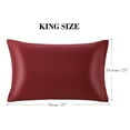 thumbnail image 7 of PiccoCasa 2 Pcs Satin Pillowcase Zippered Silky Sateen, King Red, 7 of 7