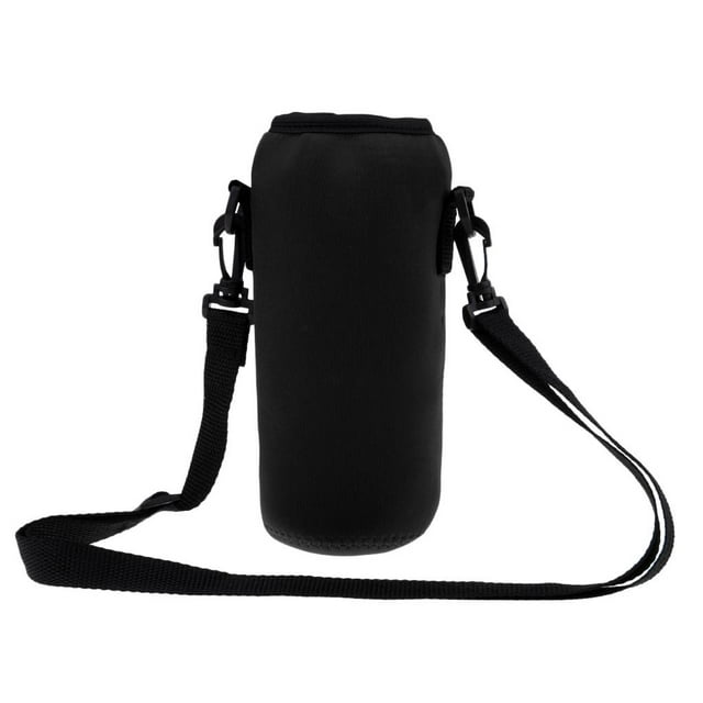 Funda para bolsa de botella de agua Zulema 1000 ml con correa ajustable para el hombro Negro
