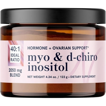 Myo-Inositol & D-Chiro Inositol Powder | Hormone Balance for Women | Ideal 40:1 Ratio | Myo 2000mg, D Chiro 50mg | Regulate Menstrual Cycle and Support Ovarian Health | 60 Servings, 4.34 oz.