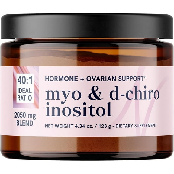 Myo-Inositol & D-Chiro Inositol Powder | Hormone Balance for Women | Ideal 40:1 Ratio | Myo 2000mg, D Chiro 50mg | Regulate Menstrual Cycle and Support Ovarian Health | 60 Servings, 4.34 oz.