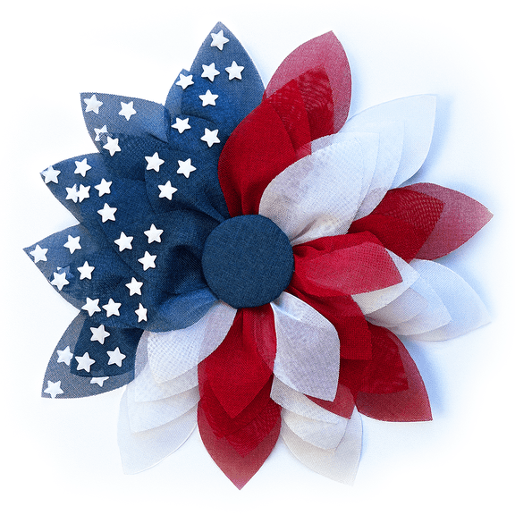 Rustic Burlap Patriotic 22" Wreath, American Flag Style 4th of July Front Door Home Decor