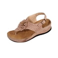 thumbnail image 2 of Summer Shoes, Beach Sandals, Orthopedic Sandals for Women Flip Flops With Arch Support Comfortable Flower Wedge Sandals Casual Non Slip Back Strap Summer Beach Flip Flops, Pink 7.5, 2 of 8