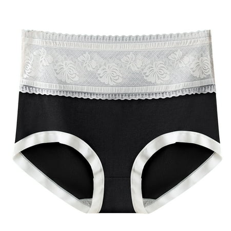 Cotton Panty Underwear Women Breathable Comfortable Briefs High Waist Butt-lifting Everyday Comfort Panties (XX-Large  Black 04)
