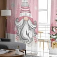thumbnail image 6 of Pink Gnomes Christmas Sheer Curtains 72 Inches Long, Snowflake Xmas Tree Gifts Winter Light Filtering Window Curtains for Living Room, Rod Pocket Voile Sheer Curtain Drapes, 52"Wx72"L, 2 Panels, 6 of 9