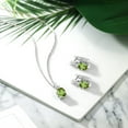 thumbnail image 4 of Gem Stone King 6.50 Ct Green Peridot E-F Lab Grown Diamond 925 Sterling Silver Pendant and Earrings Jewelry Set, 4 of 4