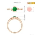 thumbnail image 5 of ANGARA Natural Semi Bezel-Set Solitaire Round Emerald Bypass Engagement Ring in 14K Rose Gold for Women (Size-5mm) | May Birthstone, Anniversary, Jewelry Gift for Women | Natural Emerald Ring, 5 of 10