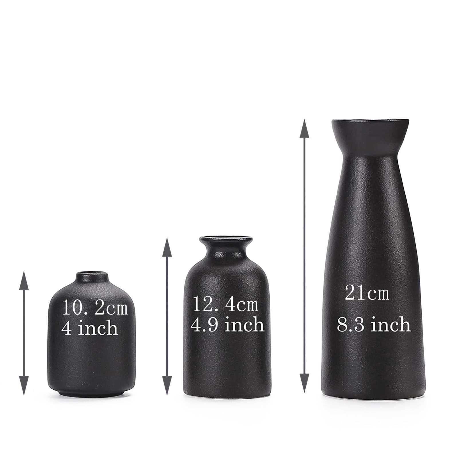 Clearance under $30! Decorative Ornaments Kingtowag Table Decor, Ceramic Vase Set Black, Farmhouse Decor Table Centerpiece Wedding Decoration for Dining/Living Room Office Centerpiece