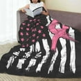 thumbnail image 6 of Bingfone Ribbon Breast Cancer Awareness Print Flannel Fleece Blanket Throw Blanket for Bed,Sofa,Couch,Travel,Camping(60"x50" ), 6 of 8