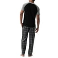 thumbnail image 5 of Fruit of the Loom Men's Raglan Short Sleeve T-shirt and Plaid Pajama Sleep Pant Set, Sizes S-2XL, 5 of 9