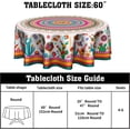 thumbnail image 2 of Colorful Mexico Round Table Cloth - Mexican Floral Tablecloth Cactus Stripes Lines Native Art Table Cover for Kitchen Party Picnic Dining Decor 60 Inch, 2 of 8