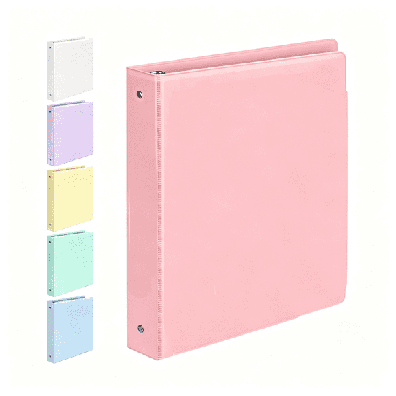 CCOCC 3 Ring Binder 1.5" 1.5" Clear View Binder,Pink,Letter Size Extra Durable,Pvc-Free,Customizable,Interior Pockets,325-Sheet Capacity,Eco-Friendly,Reinforced Hinge,School,Office