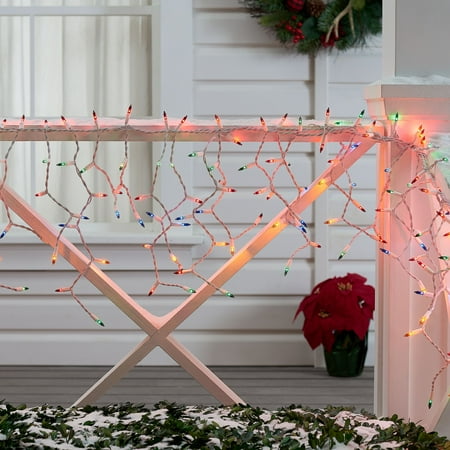 Holiday Time Multicolor Icicle Christmas Lights Set, 18', 300 Count, White Wire