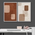 thumbnail image 3 of IDEA4WALL Framed Wall Art Print Set Brown and Tan Striped Squares with Paint Splatter Abstract Shapes Modern Contemporary for Living Room, Bedroom, Office - 16"x24"x2 White, 3 of 5