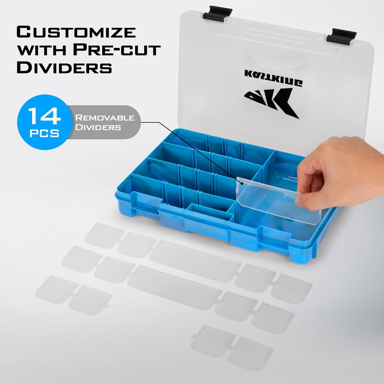 KastKing Tackle Box, Plastic Tackle Trays, 4 Packs Lure Boxes Terminal Tackle -Bait Vault