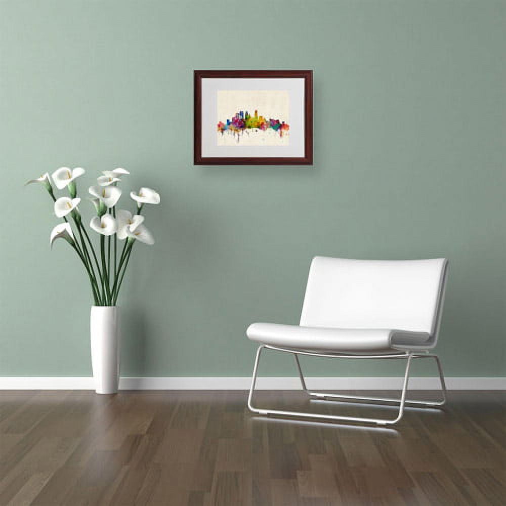 Trademark Fine Art "Minneapolis, Minnesota" Canvas Art by Michael Tompsett, Wood Frame
