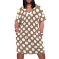 thumbnail image 1 of Vestido holgado con estampado de lunares marrs y blancos para mujer ropa de verano, 1 of 6