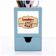 UK London Union Jack Stamp Desk Supplies Organizer Pen Holder Card